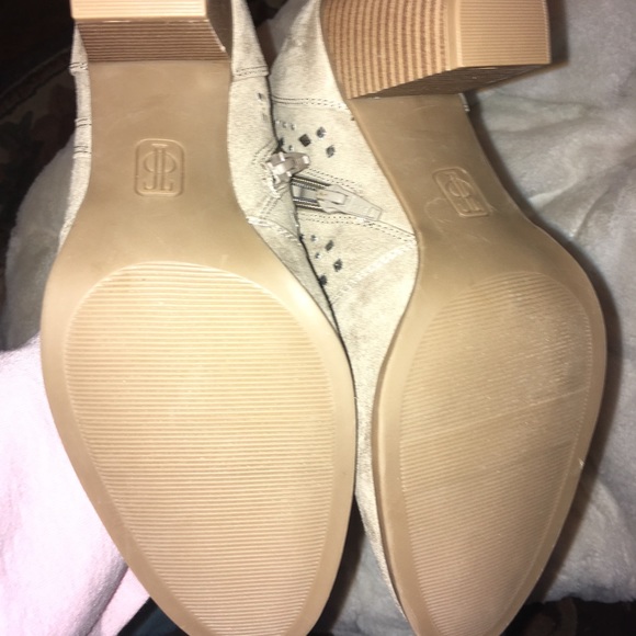 JLo booties. Tan w silver accents 3" heel - Picture 8 of 8